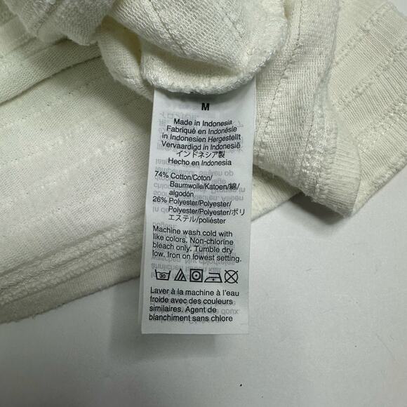 Madewell Cream Textured Cropped V-Neck Tee Size M - Picture 10 of 10